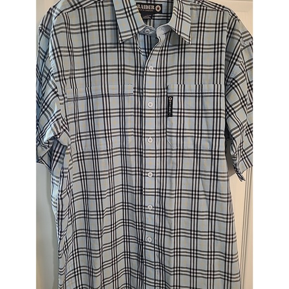 Raider Jean Co. Button Up Shirt‎ Mens Size Large Short Sleeve - Picture 1 of 12